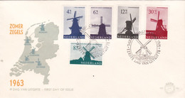 Delcampe - 8,0056 NVPH FDC PTT Post E 56 786 790   Moulins  Enveloppe 1er Jour FDC PB 24-4-1963 Zomer  Tirage Oplaag 120000 Dimensi - FDC