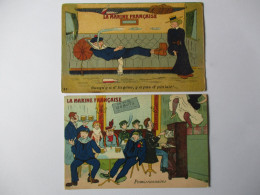 Delcampe - 2 Cpa...La Marine Francaise...gusqu'y A De La Gêne Y A Pas De Plaisir...//...permissionnaires... - Humor
