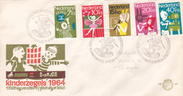 Delcampe - 8,0069 NVPH FDC PTT Post E 69 830 834   Enfants Artistes  Enveloppe 1er Jour FDC PB 17-11-1964 Kind  Tirage Oplaag 20100 - FDC