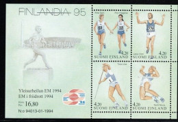 Delcampe - Finland 1994 - Yv. Bloc 12 Mi. Block 12 - European Athletics Champions - MNH - Blocks & Kleinbögen