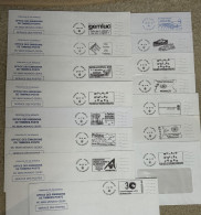 Delcampe - Monaco Postal Machine Cancellation 2010-2014 Fort Antoine - Rallye Monte-Carlo - Disease Power - Fireworks Competition - Marcophilie