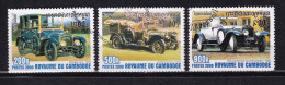 Delcampe - Timbre(s) Oblitéré(s) Royaume Du Cambodge Année 2000 N° 1756/1757/1758  Thème Transports Voitures Tacots Réf 9380 - Kambodscha