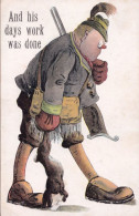 Delcampe - Rabbit Shooting Blood Sports Comic Hunting Old Postcard - Humor