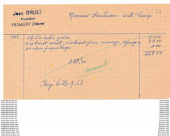 Delcampe - Facture De Jean BRUET  Plombier à PREMERY ( Recto Verso ) - 1950 - ...