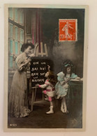 Delcampe - P03-enfants–fantaisie –deux Petites Filles En Train De Faire La Classe, Maîtresse, Tableau à  Craie - Abbildungen