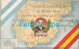 Delcampe - 260580 ARGENTINA ART BUENOS AIRES ACCION ESPAÑOLA SPAIN GRAL FRANCO FLAG BANDERAS POSTAL POSTCARD - Argentinië