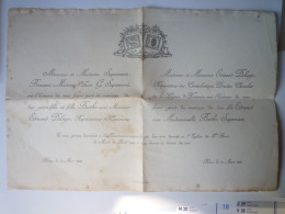 Delcampe - PAT - 3533  FAIRE-PART De MARIAGE  De   Berthe SUPERNANT-BRASSEUR  Et Edmond DELAYE  BÔNE  (ALG)  1909   XXX - Mariage