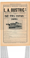 Delcampe - PUB Illustrée 1913 Distillerie OUSTRIC BEZIERS Eaux De Vie ARMAGNAC Château De Larressingle Papelorey Lenglet à CONDOM - Pubblicitari