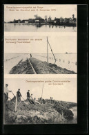 Delcampe - AK Drage, Sturmflut 1911, Überschwemmungsgebiet, Überfluteter Bahndamm Der Strecke Schleswig-Friedrichstadt - Inundaciones