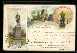 Delcampe - Lithographie Köln, Partie Am Severinthor, Moltke-Denkmal, Bismarck-Denkmal - Köln