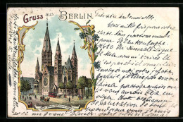 Delcampe - Lithographie Berlin-Charlottenburg, Kaiser Wilhelm Gedächtniss-Kirche - Charlottenburg