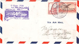 Delcampe - MEXICO 1928 AIRMAIL LETTER SENT FROM QUEKETARO TO LIVINGSTON - Mexiko