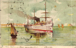 Delcampe - CORSE ?  CPA à Regarder à La Lumière : Une Curiosité De 1902 - Un Paquebot Quittant Ajaccio ? - Ajaccio