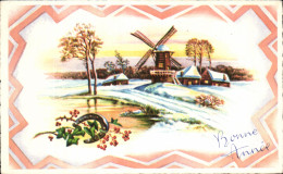 Delcampe - CPA Fantaisie Bonne Annee Moulin - Neujahr