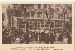 Delcampe - 25 // BESANCON    Brasserie Restaut Du PALAIS DE LA BIERE - Besancon