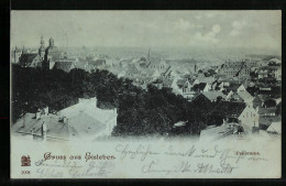 Delcampe - Mondschein-AK Eisleben, Panorama Aus Der Vogelschau - Lutherstadt Eisleben