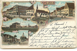 Delcampe - Gruss Aus Hirschau - 1899 - Bahnhof - Multi Vues - Hirschau