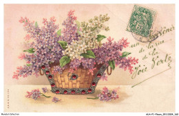 Delcampe - AUAP1-0081-FLEURS - Panier De Lilas - Blumen