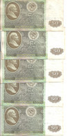 Delcampe - RUSSIE 50 ROUBLES 1992 VF P 247 ( 5 Billets ) - Russie