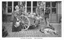 Delcampe - L037 Belgium Flemish Milk Sellers Dog Cart Control Vintage Postcard - Welt
