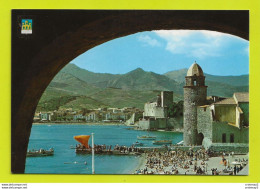 Delcampe - 66 COLLIOURE N°1093 La Plage Baignade L'Eglise Saint Vincent Et Le Château Des Templiers - Collioure