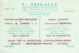 Delcampe - Les Sables D'olonne * P. FRIBAULT Représentant Distilelrie LAFOY Cognac LARSEN Muscadet ... * CPA Publicitaire - Sables D'Olonne