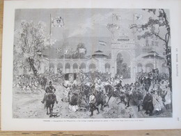 Delcampe - Gravure 1873  Vienne AUTRICHE Austria   INAUGURATION DE L EXPOSITION     Cortege Palais - Non Classés