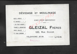 Delcampe - CDV CARTE DE VISITE DE GLEIZAL  DEVIDAGE & MOULINAGE & TARIFS À LYON : - Visitenkarten