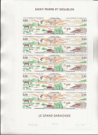 Delcampe - ST PIERRE ET MIQUELON - FEUILLET DE 5 TRIPTYQUES NEUF XX N° 485 A -ANNEE 1987 - COTE : 27 € - Hojas Y Bloques