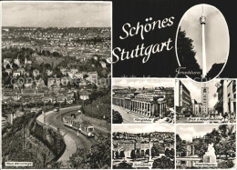 Delcampe - STUTTGART  CITY Weinsteige Fernsehturm Koenigsbau Hauptbahnhof Schlossplatz Staa - Stuttgart