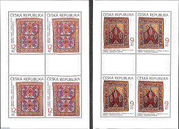 Delcampe - Czech Republic 2003 Carpets 2 M/s, Mint NH, Various - Textiles - Otros & Sin Clasificación