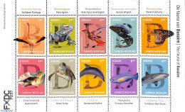 Delcampe - Dutch Caribbean 2022 Bonaire, Fauna 10v M/s, Mint NH, Nature - Birds - Butterflies - Fish - Reptiles - Sea Mammals - S.. - Fische