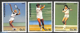 Delcampe - Paraguay 1986 Tennis 3v, Black Text, Mint NH, Sport - Tennis - Tenis