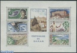 Delcampe - French West Africa 1958 100 Years Dakar S/s, Unused (hinged), Sport - Transport - Various - Golf - Aircraft & Aviation.. - Golf