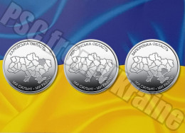 Delcampe - Ukraine 3 Circulation Coins We Are Strong. We Are Together Kharkiv Zaporizhia Kherson - Ukraine