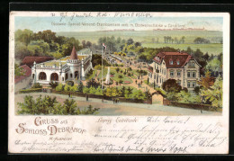 Delcampe - AK Leipzig-Eutritzsch, Gasthaus Obstweinschänke-Conditorei Schloss Debrahof M. Albrecht Aus Der Vogelschau - Leipzig