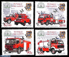 Delcampe - Tuvalu 2001 Fire Corps 4v, SPECIMEN, Mint NH, Transport - Fire Fighters & Prevention - Bombero