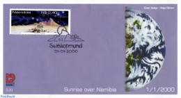 Delcampe - Namibia 1999 The Year 2000 Sunrise Stamp On FDC, First Day Cover, Nature - Namibia (1990- ...)