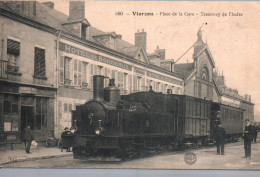 Delcampe - Vierzon : Place De La Gare, Tramway De L'Indre - Vierzon