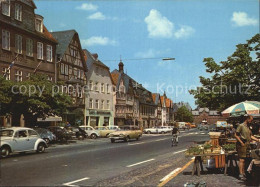 Delcampe - Friedberg Hessen Wochenmarkt An Der Kaiser-Strasse Mit Burg - Friedberg