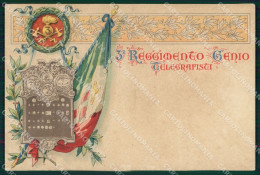 Delcampe - Militari Arma Genio III Reggimento Telegrafisti ABRASA COLLA Cartolina MT8596 - Regimente