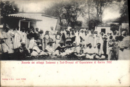 Delcampe - CPA Negre Homme Noir Ricordo Dei Villaggi Sudanesi E Sud Oranesi All Esposizione Di Torino 1902 - Ohne Zuordnung