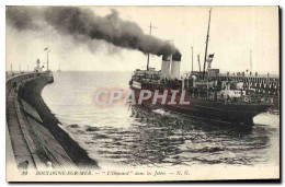 Delcampe - CPA Bateau Paquebot Boulogne Sur Mer L'Onward Dans Les Jetees - Dampfer