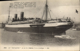 Delcampe - CPA Bateau Paquebot L'Espagne De La Cie Generale Transatlantique - Dampfer