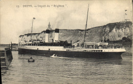 Delcampe - CPA Bateau Paquebot Dieppe Depart Du Brighton - Dampfer