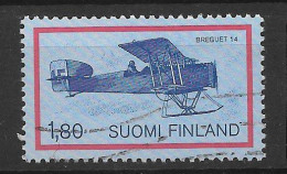 Delcampe - 1988 Finland Finnland Finlande Finlandia 88 Aeroplane Brequet 14 - Used Stamp - Gebraucht