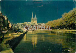 Delcampe - CPM Quimper (Finistere) Les Quais De L'Odet Et Le Nouveau Pont Au Crepuscule - Quimper
