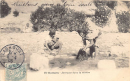 Delcampe - Algérie - EL KANTARA - Laveuses Dans La Rivière - Ed. J. Geiser - Frauen