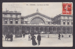 Delcampe - FRANCE, Postcard, Paris, Gare De L'Est, Railway - Pariser Métro, Bahnhöfe