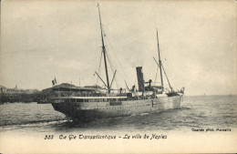 Delcampe - CPA Bateau Paquebot Cie Generale Transatlantique La Ville De Naples - Dampfer
